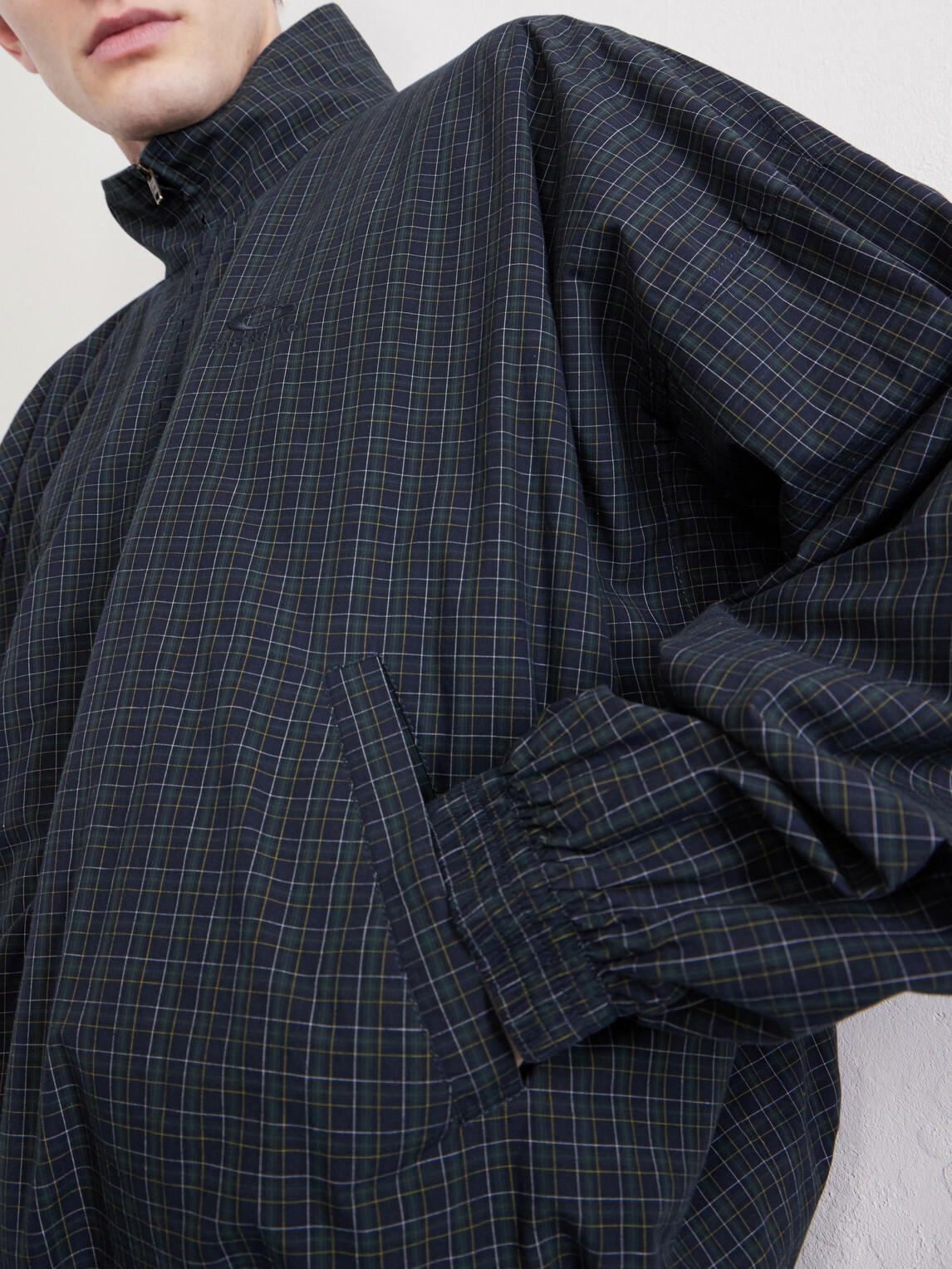 Balenciaga - Logo-Embroidered Checked Cotton Jacket - Blue