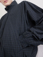 Balenciaga - Logo-Embroidered Checked Cotton Jacket - Blue