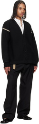Maison Margiela Black Virgin Wool Elbow Patch Cardigan