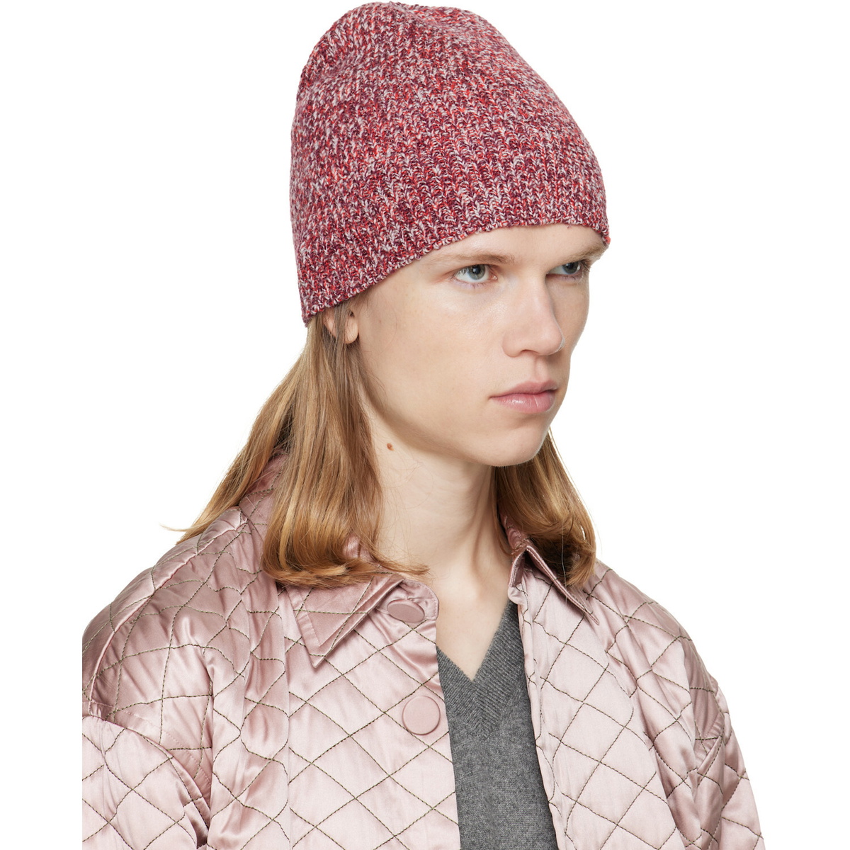 Dries Van Noten Red Embroidered Beanie
