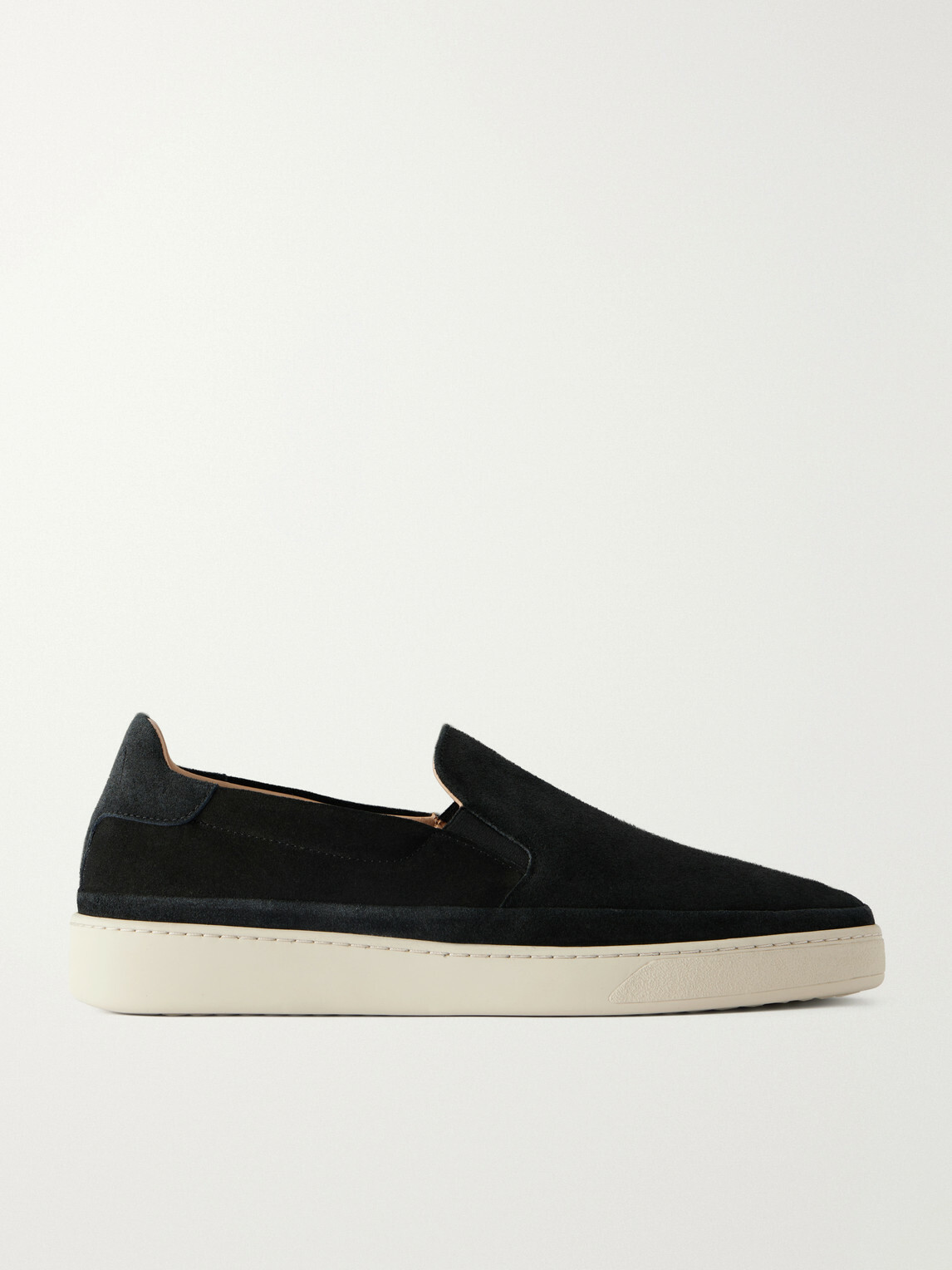 Mulo - Suede Slip-On Sneakers - Black