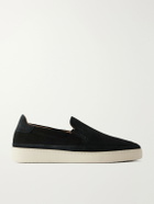 Mulo - Suede Slip-On Sneakers - Black