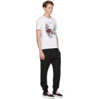 Alexander McQueen White Gothic Rose Skull T-Shirt