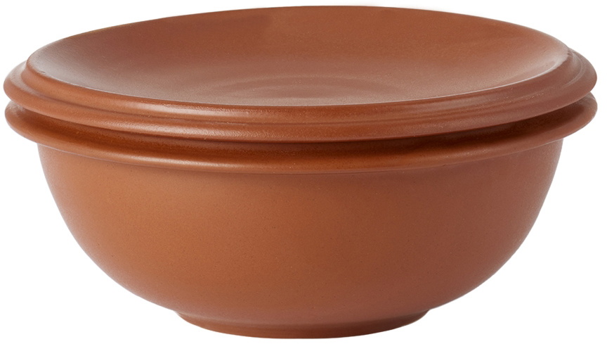 BKLYN CLAY Brown Saturn Dinnerwear Cereal Bowl & Eggo Plate Set