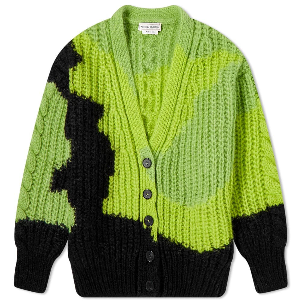 Alexander McQueen Women's Mohair Neon Cardigan in Sage