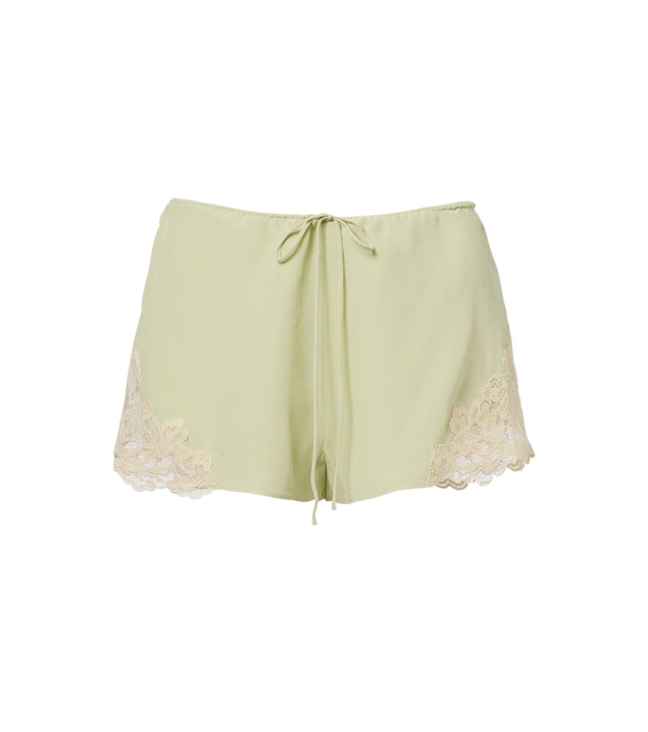 Photo: De La Vali Elia lace-trimmed crêpe de chine shorts