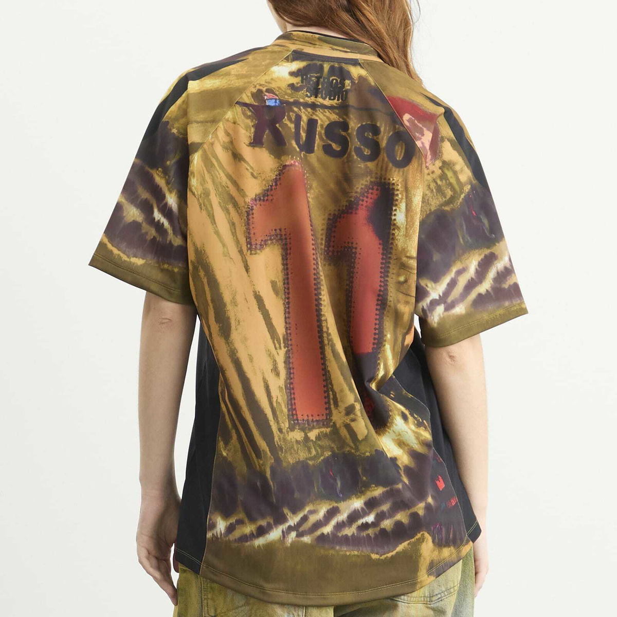 Paolina Russo Women's Sport Loose Fit Short Sleeve Top in Mustard