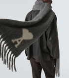 Ami Paris Ami De Cœur wool-blend scarf