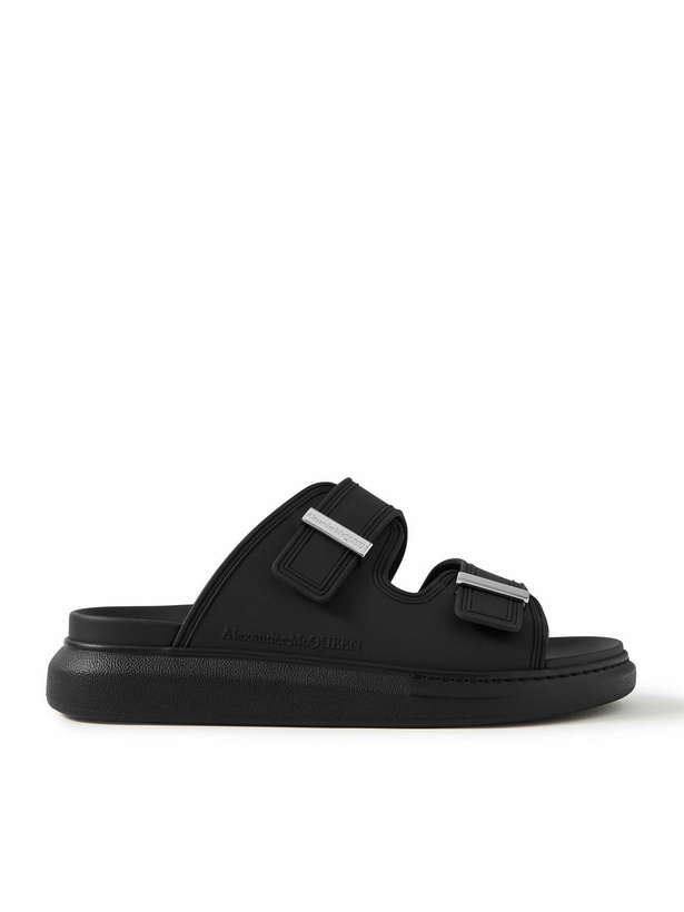 Photo: McQueen - Exagerrated-Sole Rubber Slides - Black