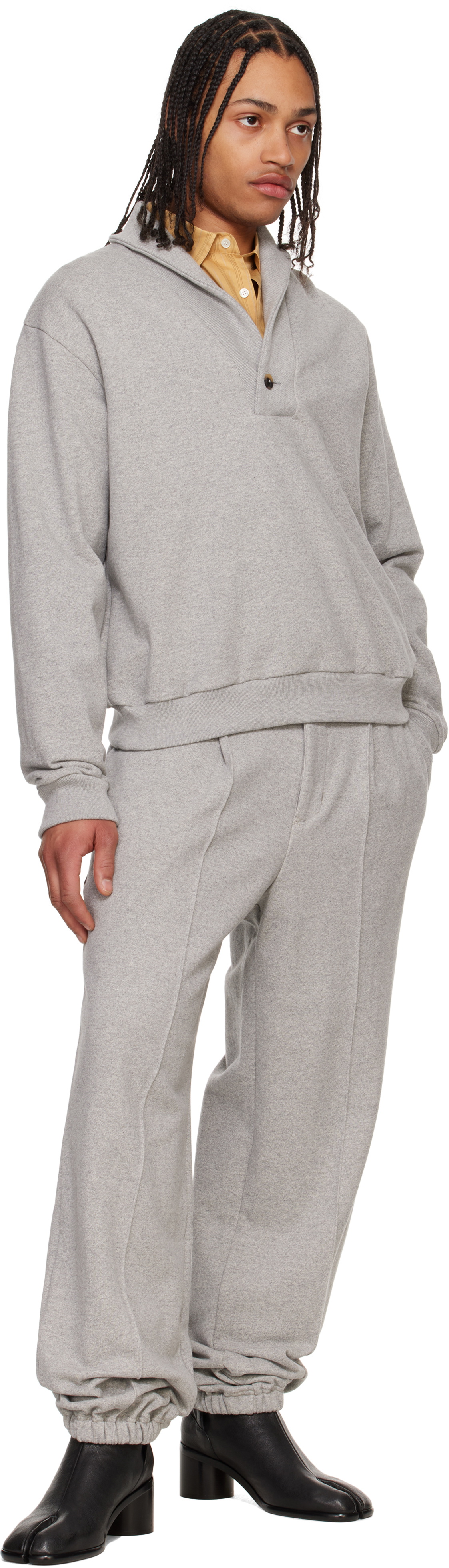SOSHIOTSUKI Gray Center Crease Sweatpants
