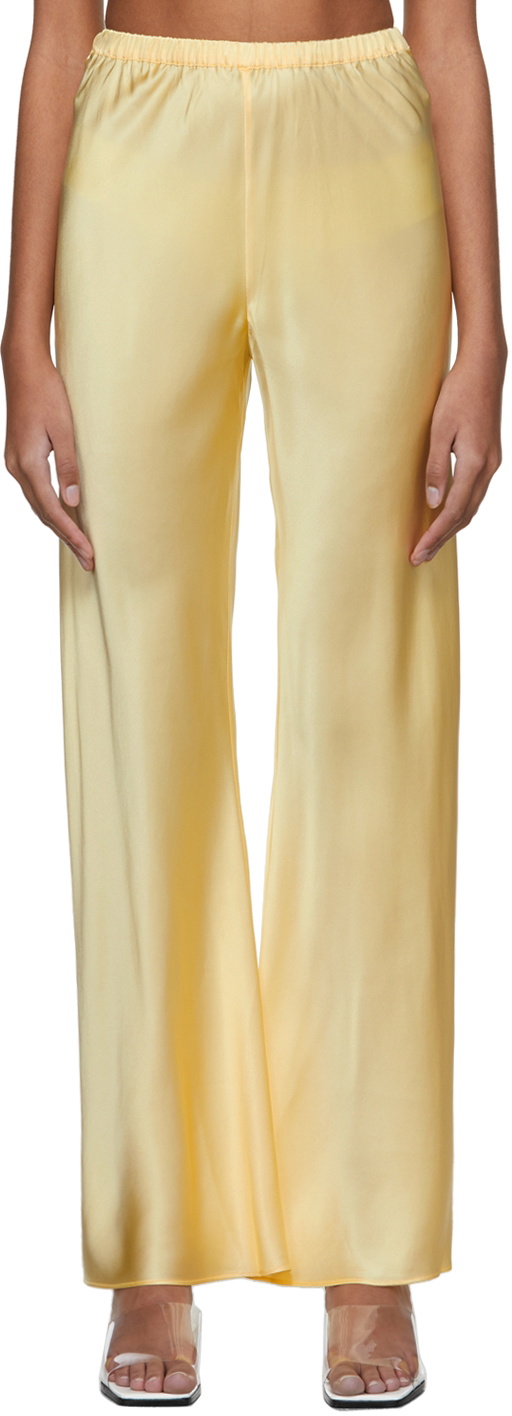 Yellow silk hot sale pants