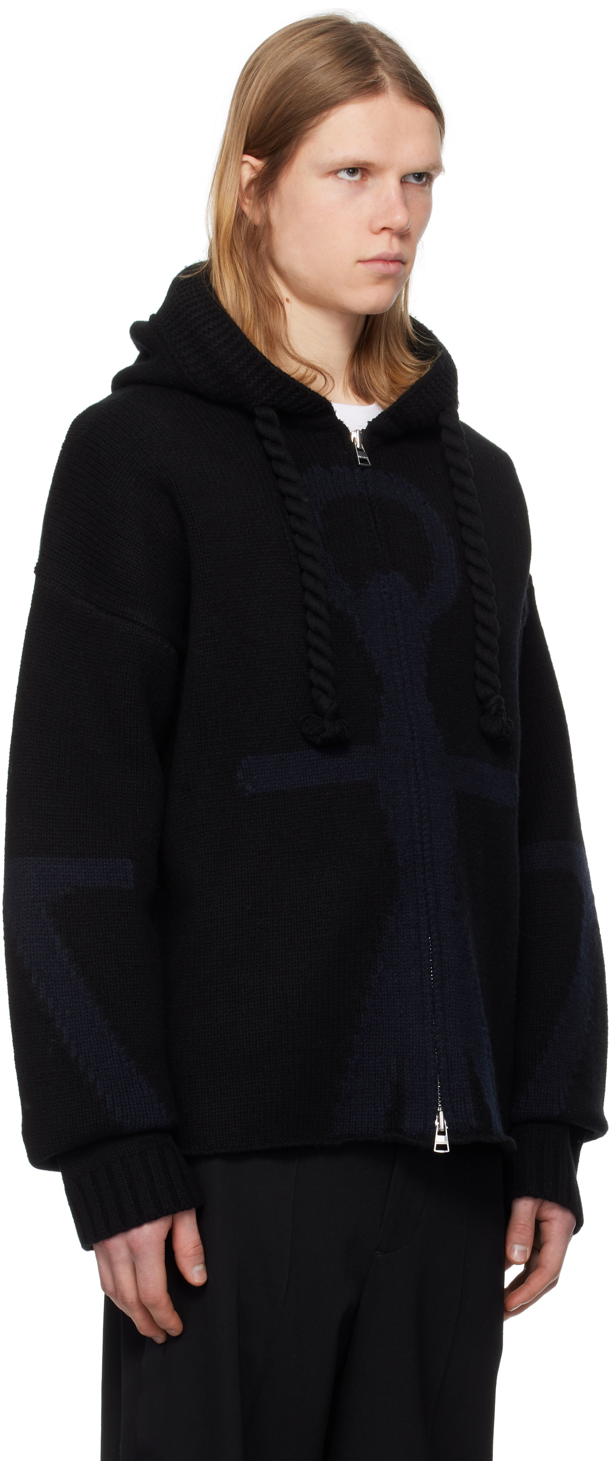 JW Anderson Black Anchor Logo Hoodie