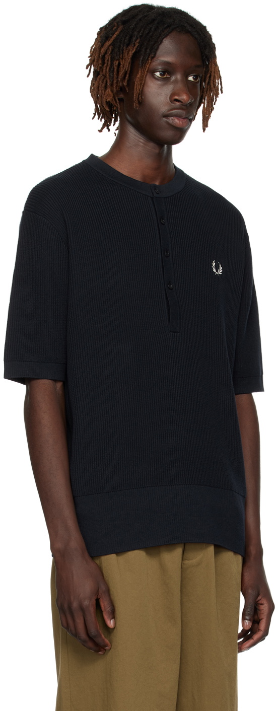 Fred Perry Navy Button Henley Fred Perry