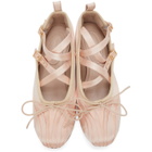 Simone Rocha Pink Satin Crisscross Ballerina Flats