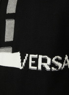 Logo Jacquard Colour Block Sweater in Black