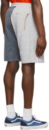 Aries Navy & Grey Colorblock Sweat Shorts