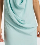 Mugler Draped sheer silk crêpe georgette gown