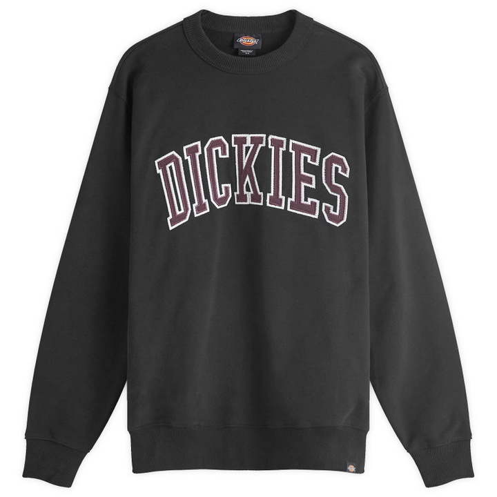 Photo: Dickies Men's Aitkin Sweatshirt in Blk/Plum Perfct