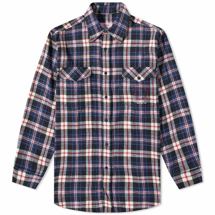 Photo: Martine Rose Men's Flannel Overshirt in Red/Navy Check