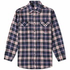 Martine Rose Men's Flannel Overshirt in Red/Navy Check