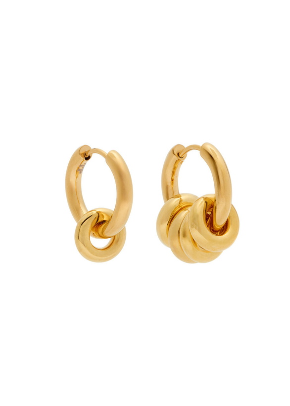 Photo: Timeless Pearly Ring-embellished 24kt Gold-plated Hoop Earrings - One Size