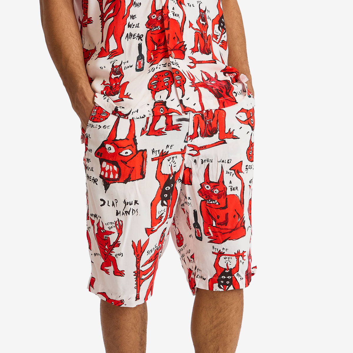 Endless Joy Men's Devil Shorts in White