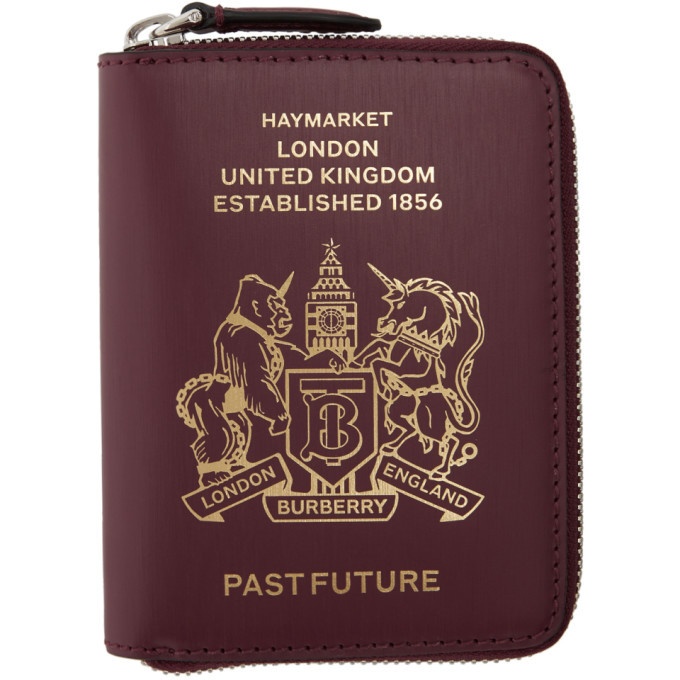 Photo: Burberry Burgundy Leather Passport Wallet
