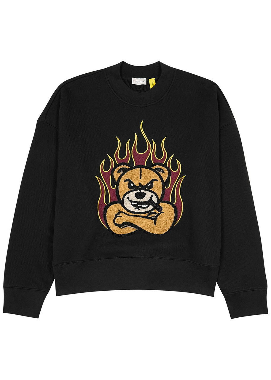 Moncler Genius 8 Moncler Palm Angels Logo Cotton Sweatshirt Black