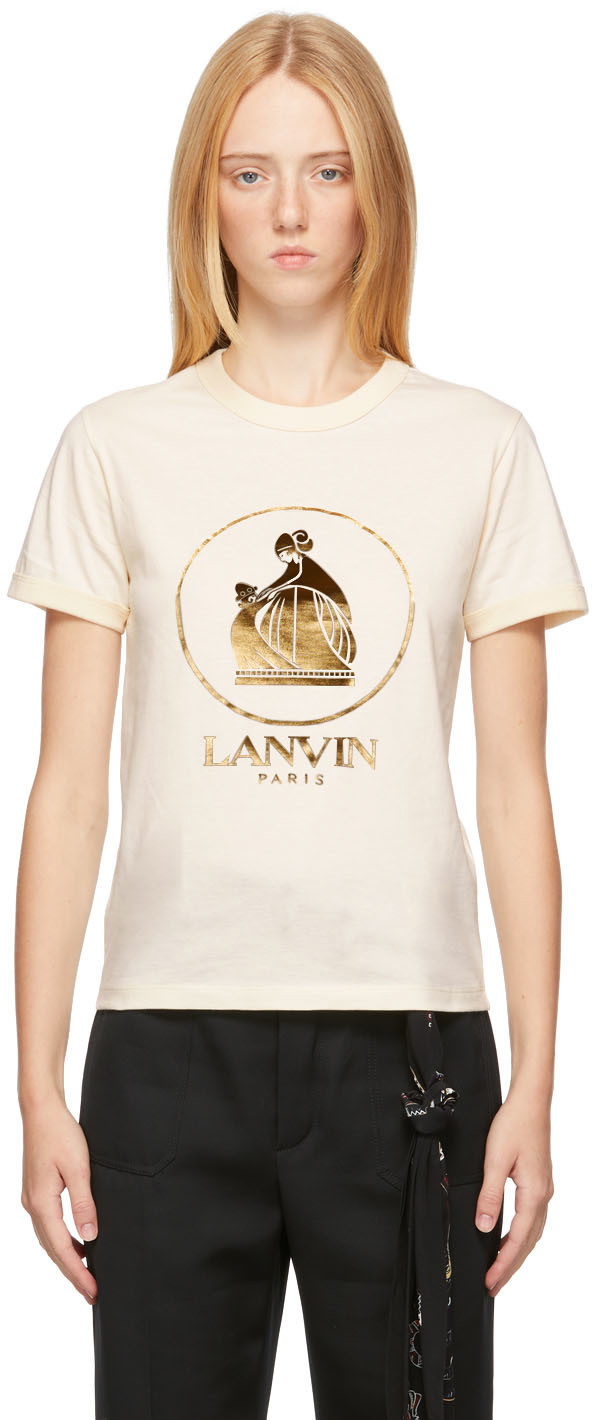 Lanvin Off-White & Gold Mother & T-Shirt Lanvin