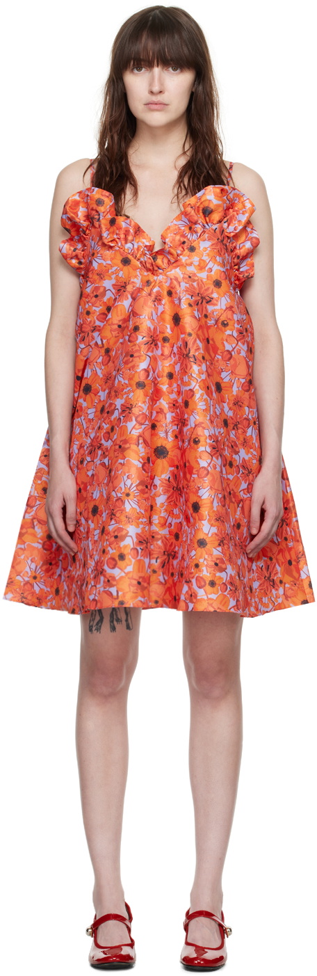 Kika Vargas Orange Joan Minidress