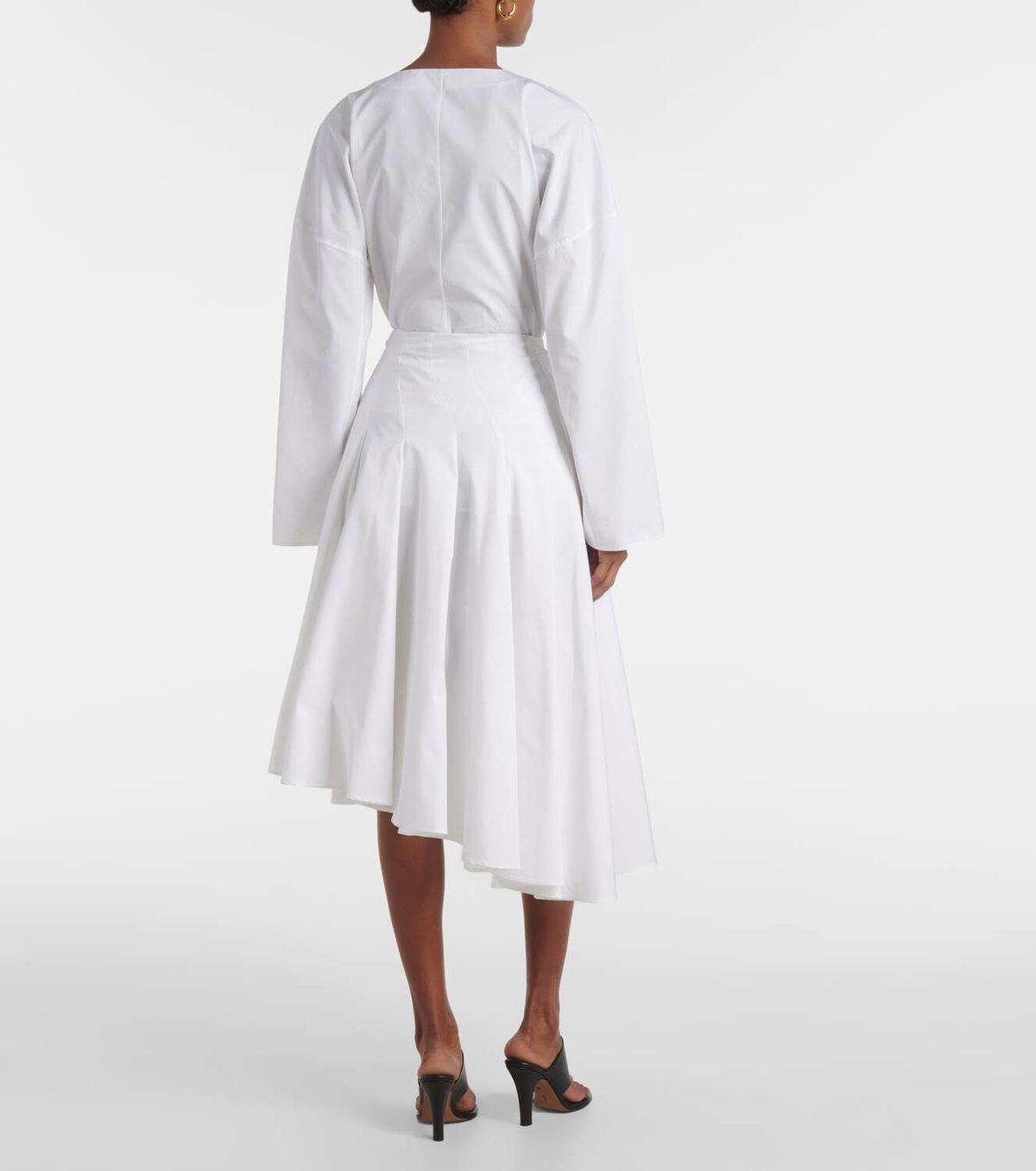 Fforme Rio asymmetric cotton midi skirt