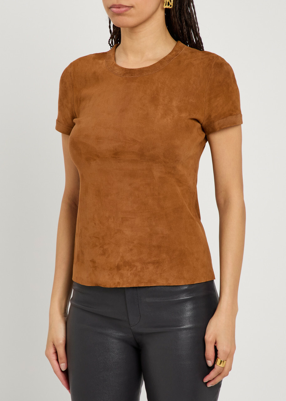 Stouls Stouls 05 Stretch-suede T-shirt Tan