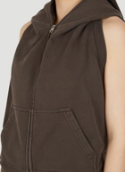 Hooded Vest in Brown