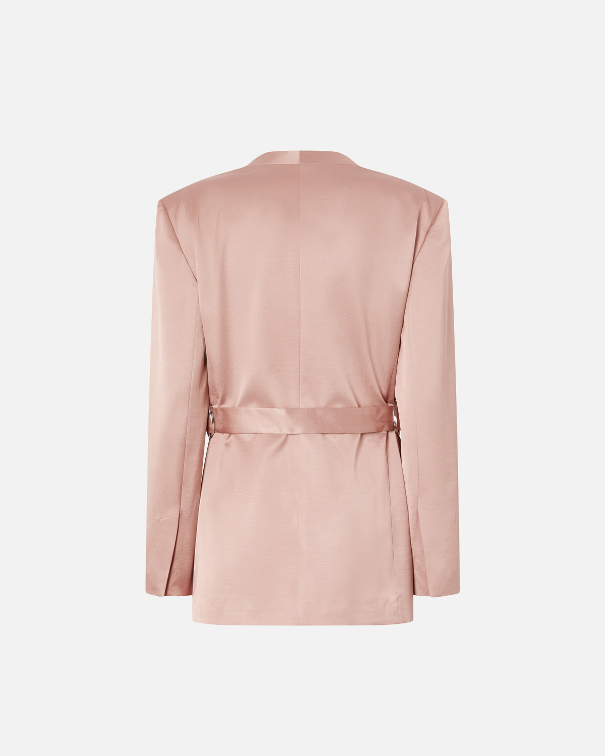 Pinko Special Occasion Satin Blazer With Belt Rosy Cloud