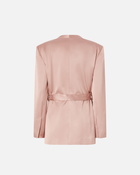 Pinko Special Occasion Satin Blazer With Belt Rosy Cloud
