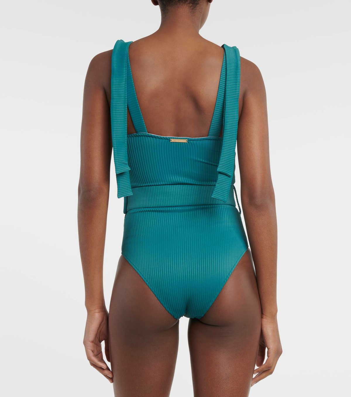 Alexandra Miro Audrey bow-detail belted swimsuit