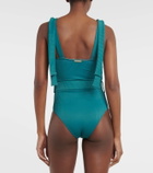 Alexandra Miro Audrey bow-detail belted swimsuit