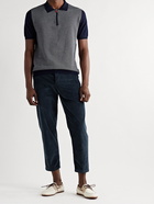 Kiton - Slim-Fit Cropped Cotton-Blend Corduroy Trousers - Blue