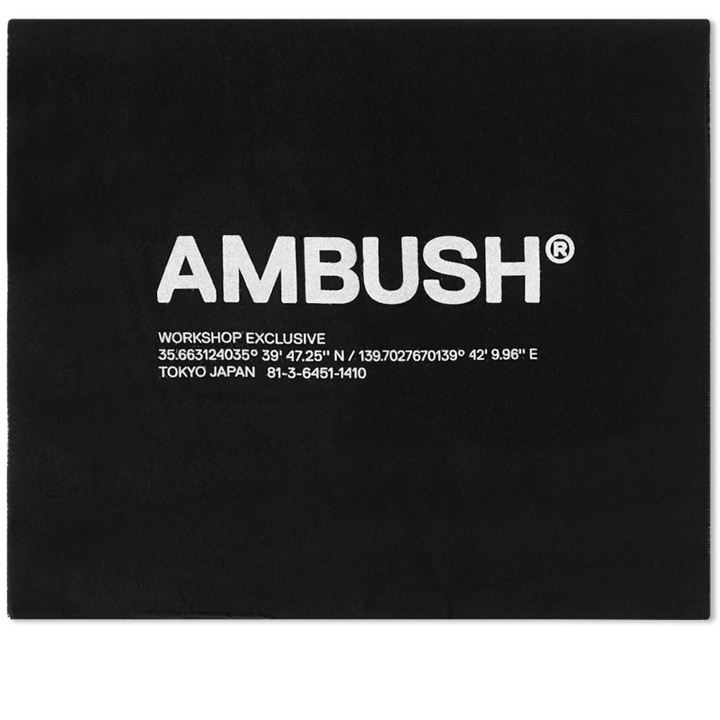 Photo: Ambush Men's Printed Logo Scarf in Black