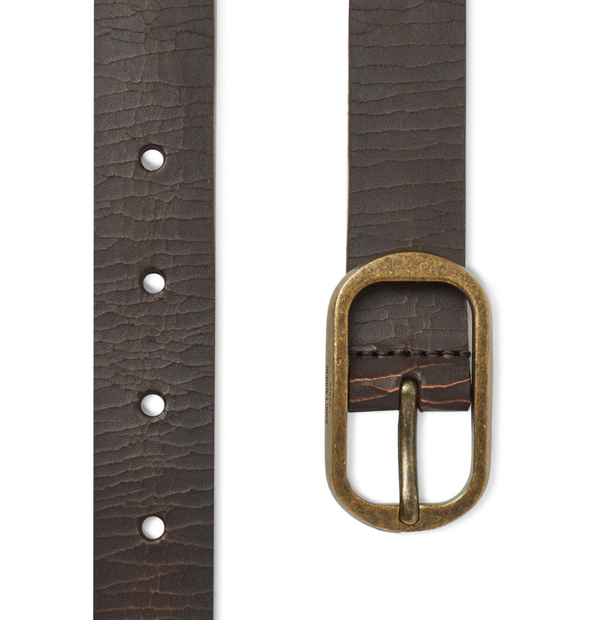 SAINT LAURENT 3cm Croc-Effect Leather Belt for Men