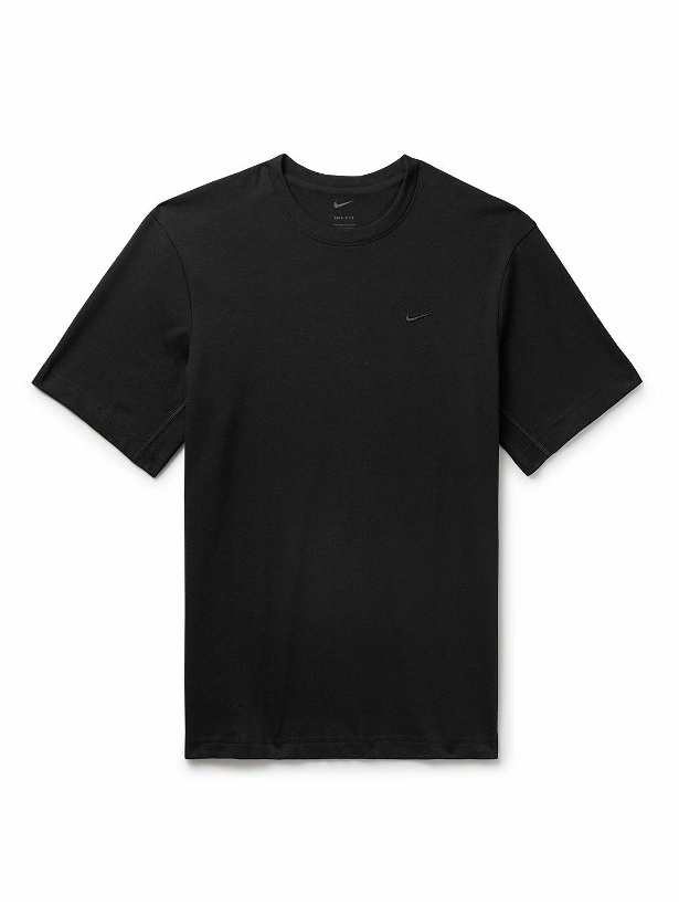 Photo: Nike Training - Primary Logo-Embroidered Cotton-Blend Dri-FIT T-Shirt - Black