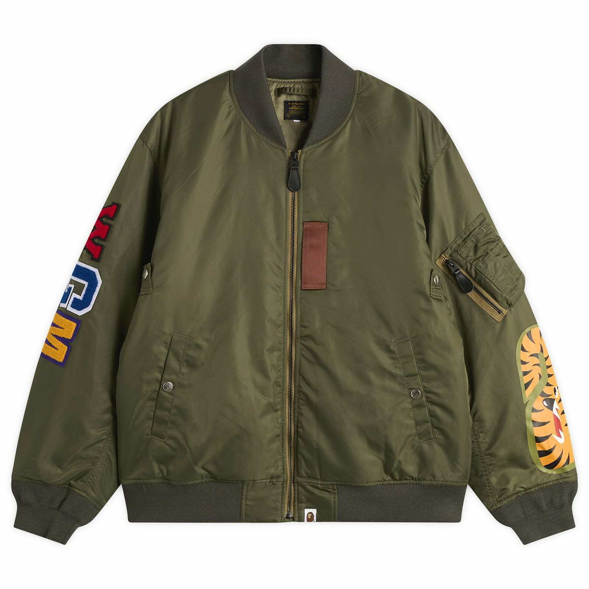 BAPE Khaki Shark MA-1 Bomber Jacket A Bathing Ape