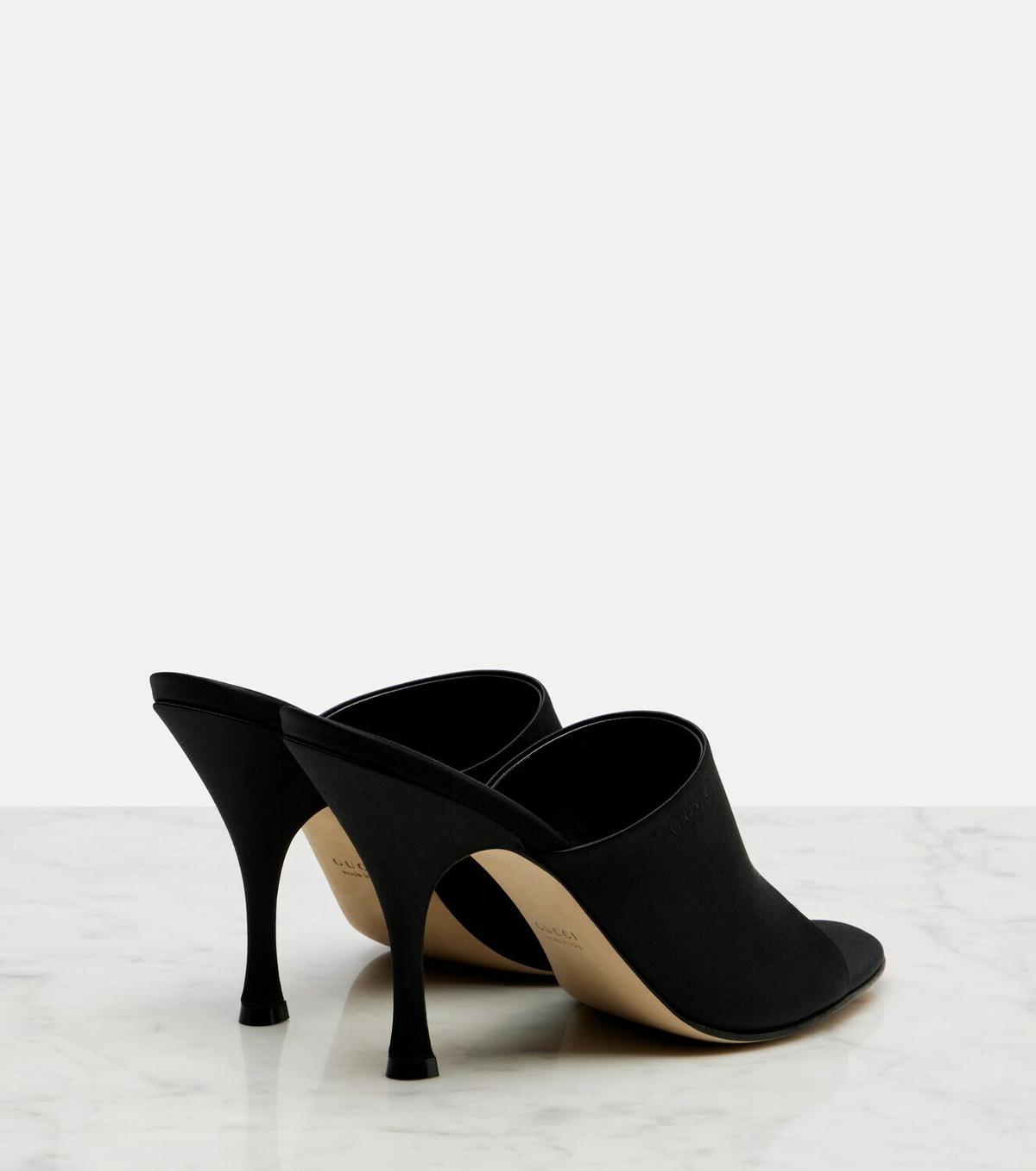 GUCCI ブラック ミュール 24cm Gucci 95 satin mules Gucci