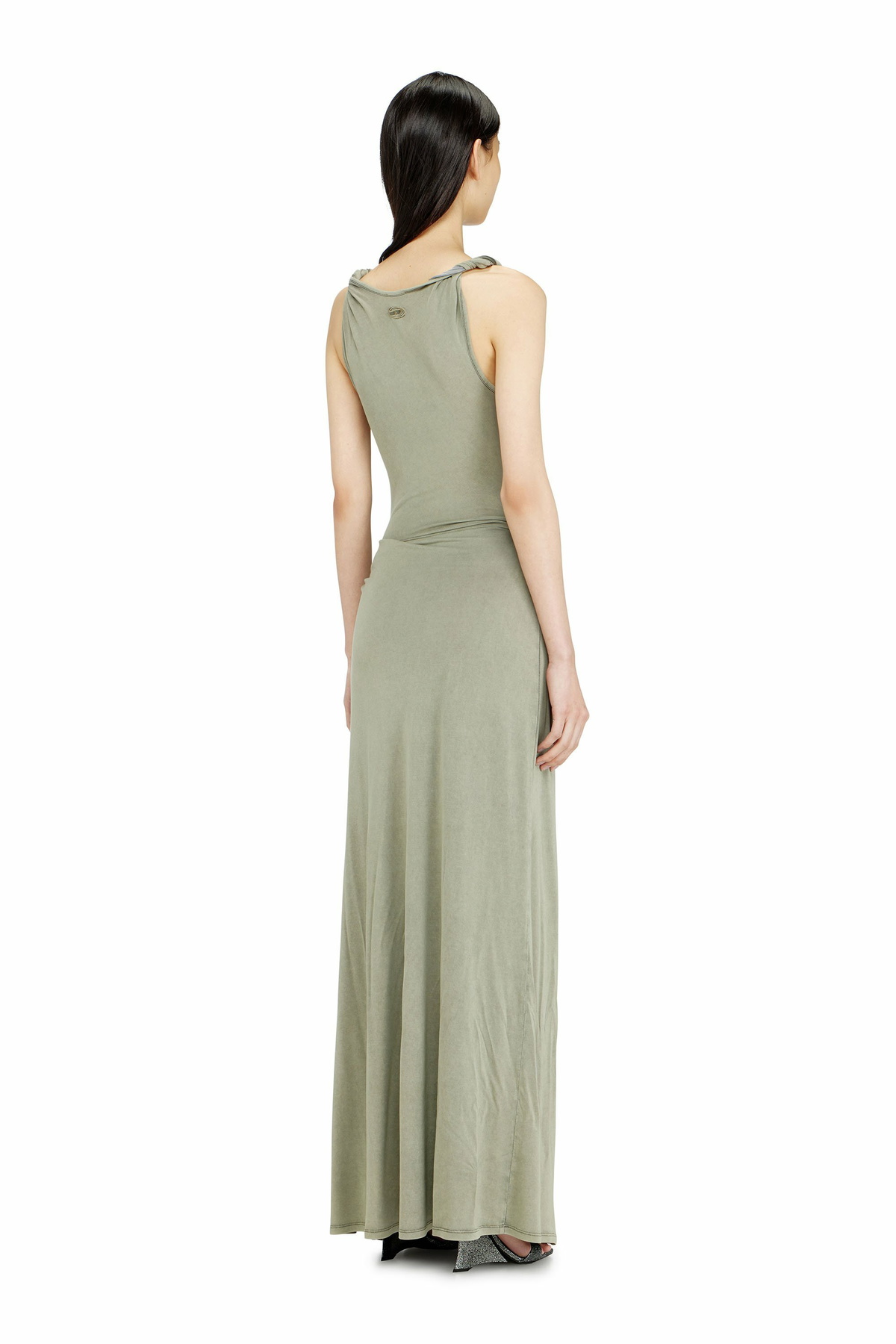 Diesel Jersey maxi dress with twisted details - Dresses Womens in Green