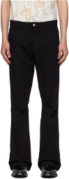 Stockholm (Surfboard) Club Black Embroidered Jeans