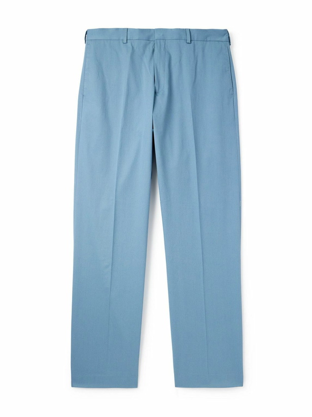 Photo: Paul Smith - Straight-Leg Cotton-Blend Twill Trousers - Blue