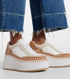 Chloé Nama leather-trimmed platform sneakers