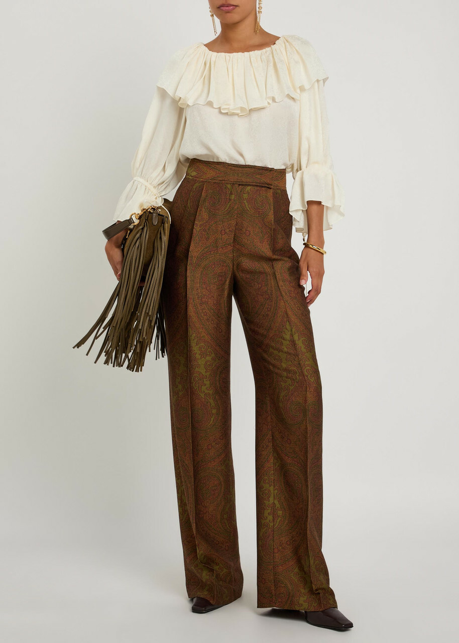 Etro Paisley-jacquard Straight-leg Trousers Multicoloured