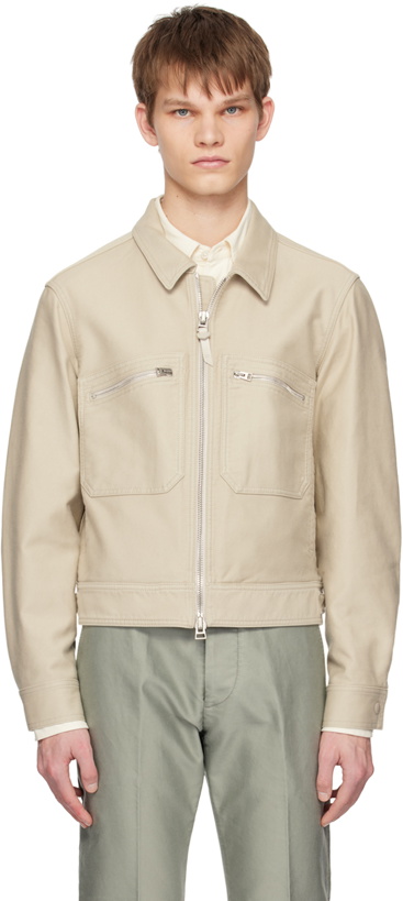 Photo: TOM FORD Taupe Zip Jacket
