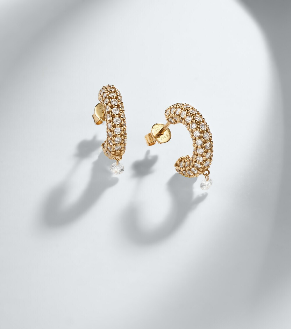 Persée Helios 18kt gold hoop earrings with diamonds